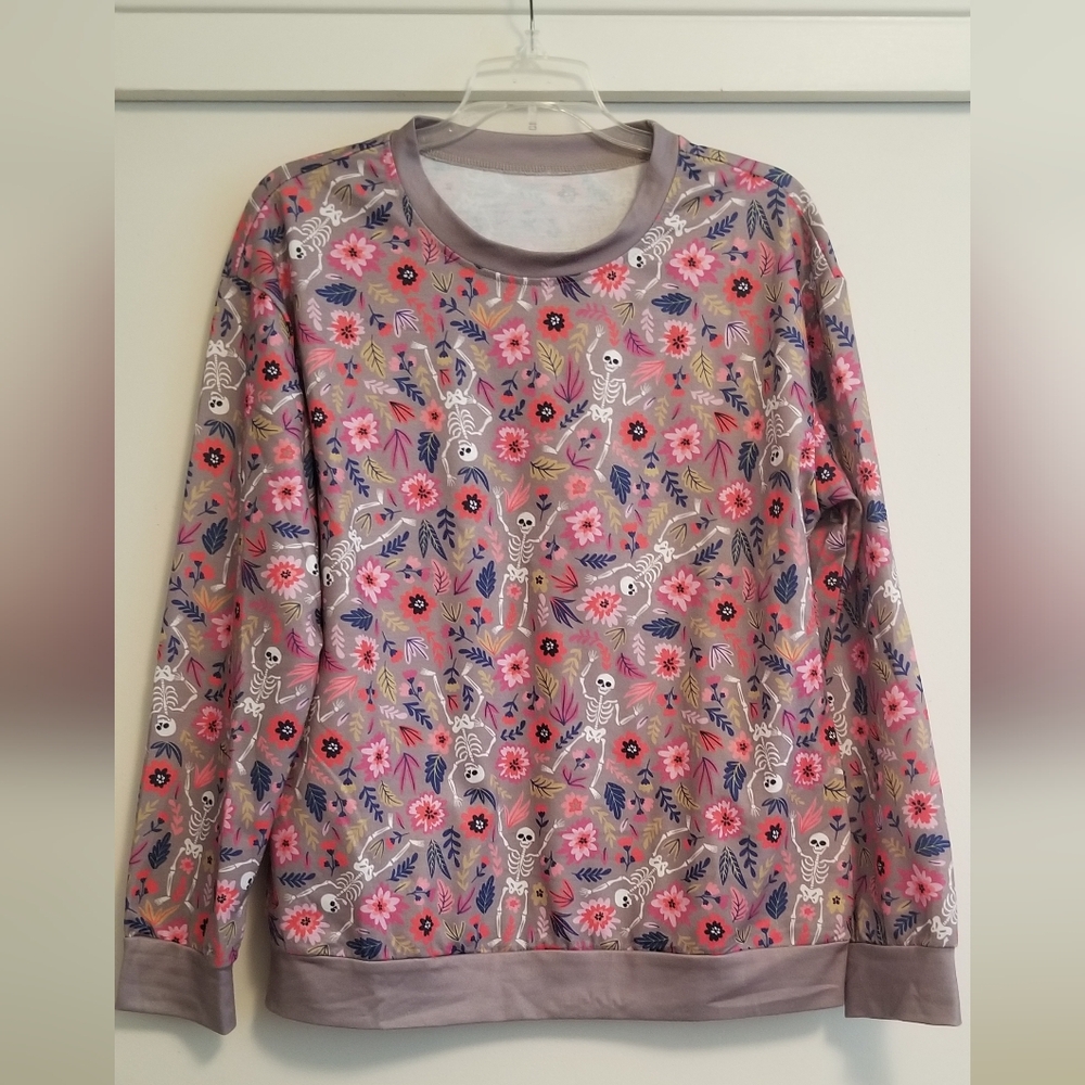 Floral Skeleton Print Sweatshirt